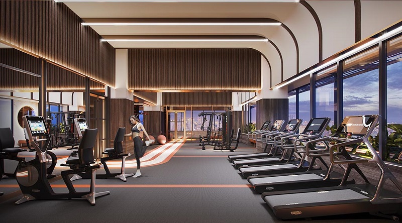 Phối cảnh phòng tập gym tại dự án.