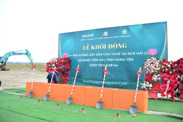 Lễ khởi động dự án nhà xưởng xây sẵn cho thuê tại KCN Hải Long.