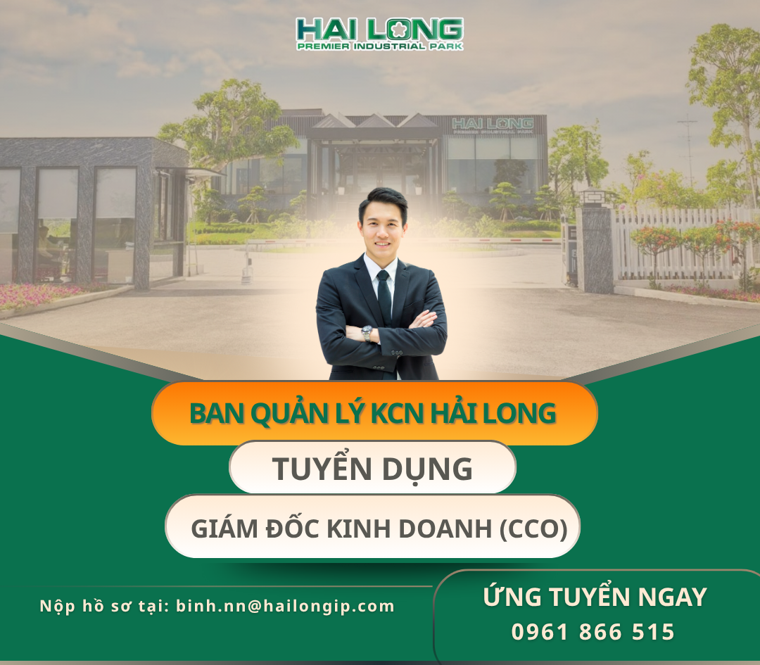 TUYỂN DỤNG CẤP CAO: GIÁM ĐỐC KINH DOANH (CCO) - BẤT ĐỘNG SẢN CÔNG NGHIỆP